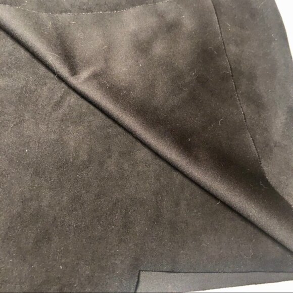 J.O.A. Skirt Black Faux Suede Wrap Mini Asymmetrical Hem Front size Medium - Picture 13 of 16
